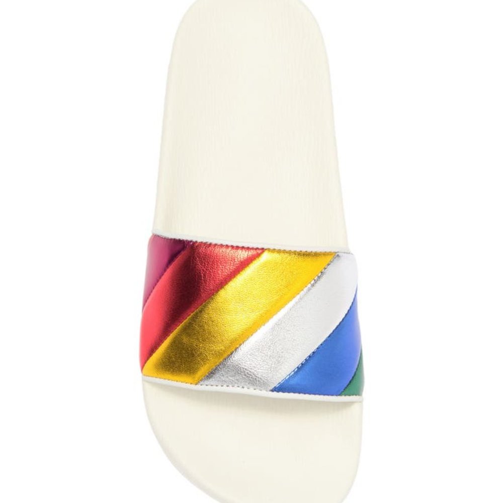 🌈 Salvatore Ferragamo Rainbow Pool Slide Sandals by Ferragamo - Picture 5 of 16